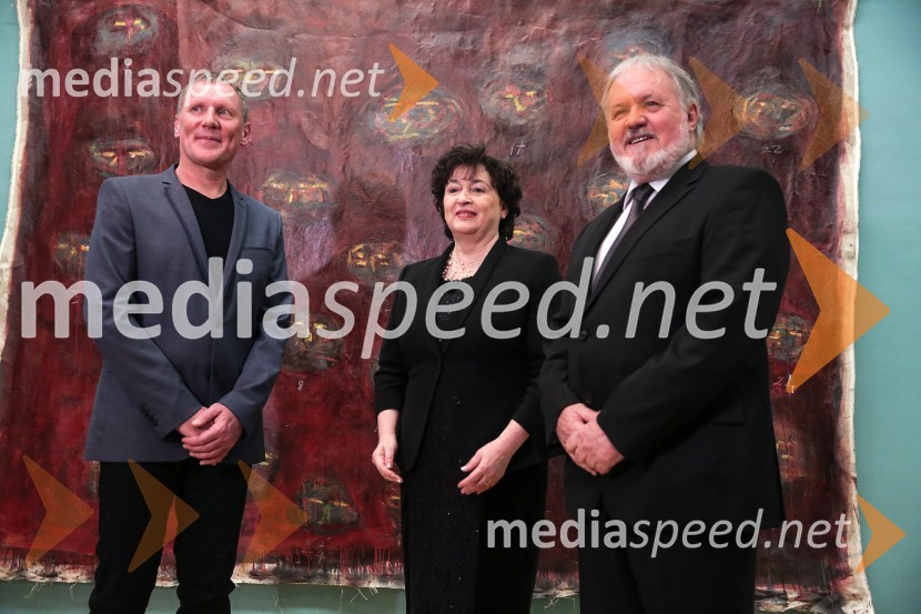  Aleksij Kobal, slikar in glasbenik; mag. Julijana Bizjak Mlakar, ministrica za kulturo; prof. dr. Janez Bogataj, etnologDržavna proslava ob slovenskem kulturnem prazniku in podelitev Prešernovih nagrad