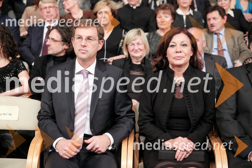 prof. dr. Miro Cerar, predsednik vlade Republike Slovenije;  Vesna ArnšekDržavna proslava ob slovenskem kulturnem prazniku in podelitev Prešernovih nagrad