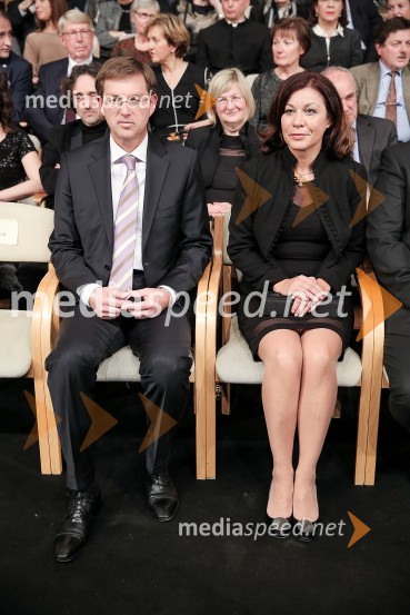 prof. dr. Miro Cerar, predsednik vlade Republike Slovenije;  Vesna ArnšekDržavna proslava ob slovenskem kulturnem prazniku in podelitev Prešernovih nagrad