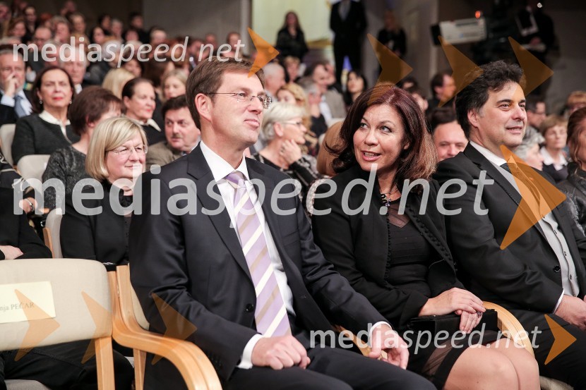prof. dr. Miro Cerar, predsednik vlade Republike Slovenije;  Vesna ArnšekDržavna proslava ob slovenskem kulturnem prazniku in podelitev Prešernovih nagrad