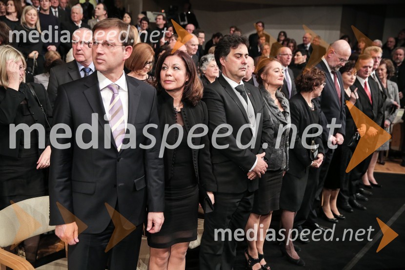 prof. dr. Miro Cerar, predsednik vlade Republike Slovenije;  Vesna ArnšekDržavna proslava ob slovenskem kulturnem prazniku in podelitev Prešernovih nagrad