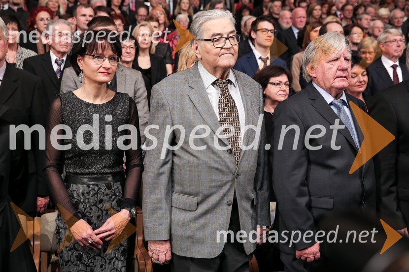  Cvetka Lipuš, pesnica;  Ivo Petrić, skladatelj in prejemnik Prešernove nagrade 2016;  Tone Partljič, pisateljDržavna proslava ob slovenskem kulturnem prazniku in podelitev Prešernovih nagrad