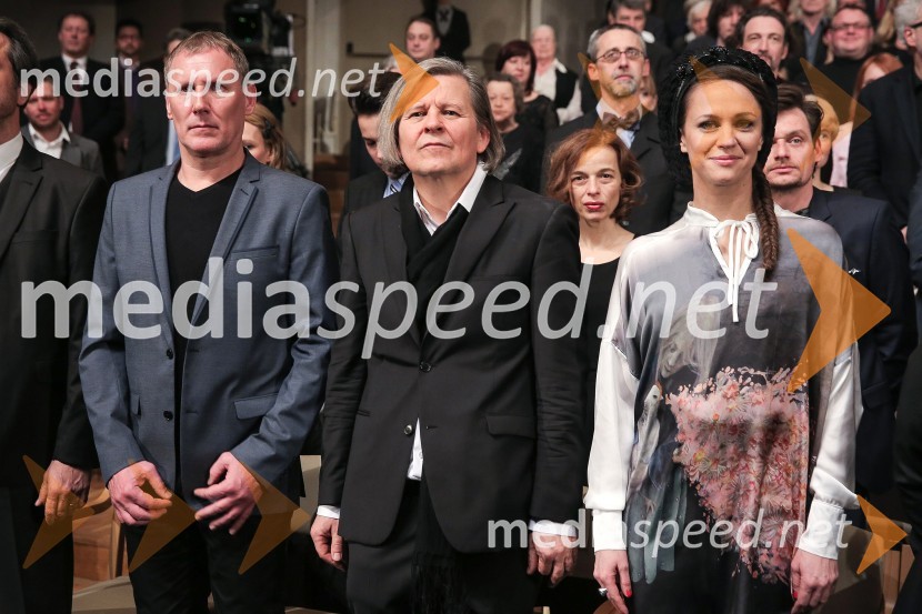  Aleksij Kobal, slikar in glasbenik;  Janusz Kica, režiser;  Katarina Stegnar, igralkaDržavna proslava ob slovenskem kulturnem prazniku in podelitev Prešernovih nagrad
