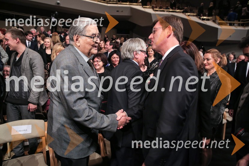  Ivo Petrić, skladatelj in prejemnik Prešernove nagrade 2016; prof. dr. Miro Cerar, predsednik vlade Republike SlovenijeDržavna proslava ob slovenskem kulturnem prazniku in podelitev Prešernovih nagrad