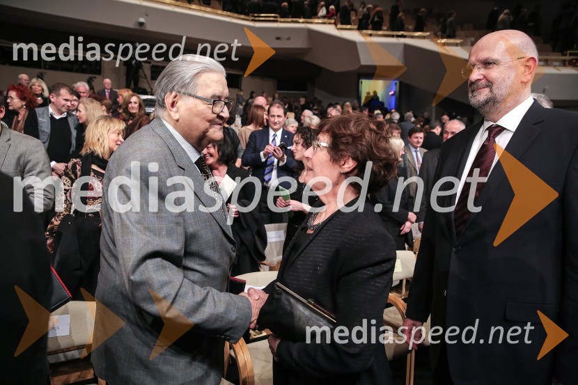  Ivo Petrić, skladatelj in prejemnik Prešernove nagrade 2016;  ... ;  Branko Masleša, predsednik Vrhovnega sodišča Republike SlovenijeDržavna proslava ob slovenskem kulturnem prazniku in podelitev Prešernovih nagrad