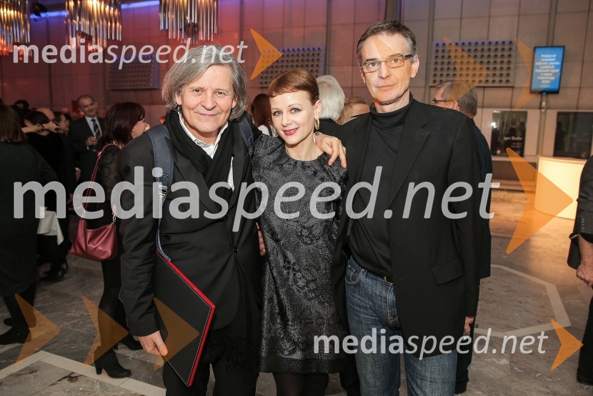  Janusz Kica, režiser;  Polona  Juh, igralka;   Igor  Samobor, igralec, direktor SNG Drama LjubljanaDržavna proslava ob slovenskem kulturnem prazniku in podelitev Prešernovih nagrad