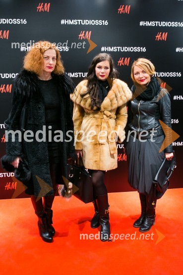  Hermina Kovačič, svetovalka za odnose z javnostmi;  Mateja Štimac, Krznarstvo Eber;  ... H&M studio S/S 2016, predstavitev kolekcije z znanimi Slovenci