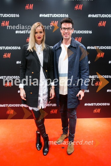  Tjaša  Železnik, igralka;  Danilo Drobnjak, vodja odnosov z javnostmi H&MH&M studio S/S 2016, predstavitev kolekcije z znanimi Slovenci