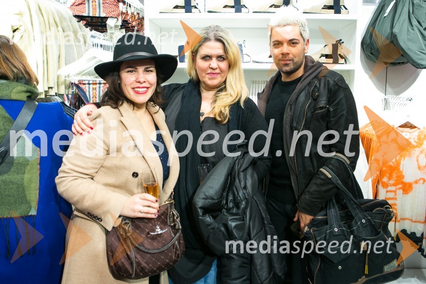  Ana Maria Mitić, stand up komičarka;  Sandra  Bratuša, urednica Lisa Moje stanovanje;  Nejc Simšič, novinarH&M studio S/S 2016, predstavitev kolekcije z znanimi Slovenci