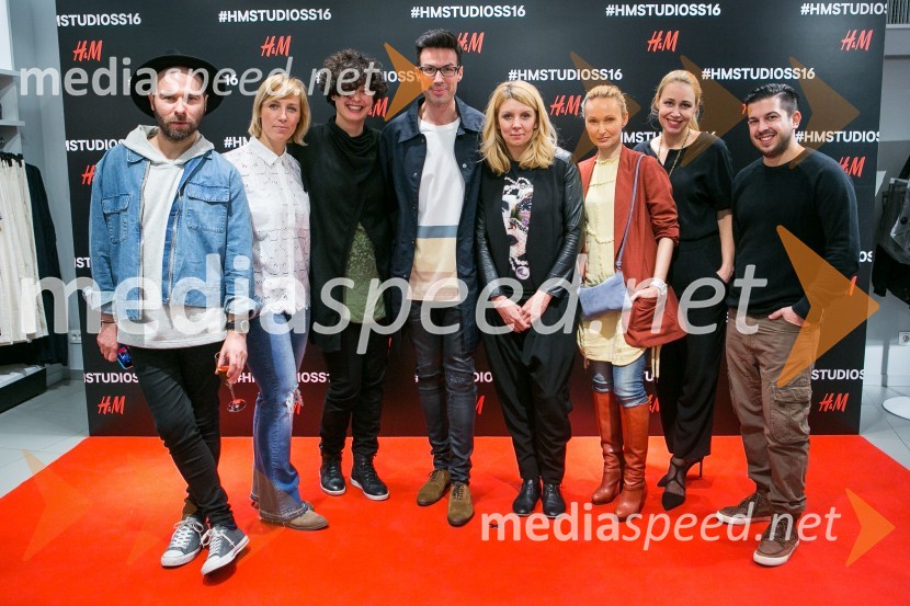  Mate Rončević, PRiredba Studio;  Lana Radnić, H&M;  Ana Ugrin, Instant;  Danilo Drobnjak, vodja odnosov z javnostmi, H&M;  Nena Janković, Instant;  Andreja  Freyer, novinarka;  Ivona Rauch, H&M;  Nikša Madirazza, PRiredba StudioH&M studio S/S 2016, predstavitev kolekcije z znanimi Slovenci