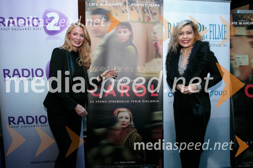  Daniela Živojinovič, Cinemania group;  Vera Lađič, predstavnica KolosejaPremiera filma Carol z znanimi Slovenkami
