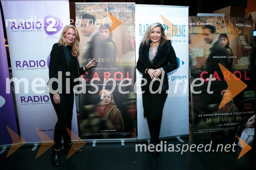  Daniela Živojinovič, Cinemania group;  Vera Lađič, predstavnica KolosejaPremiera filma Carol z znanimi Slovenkami