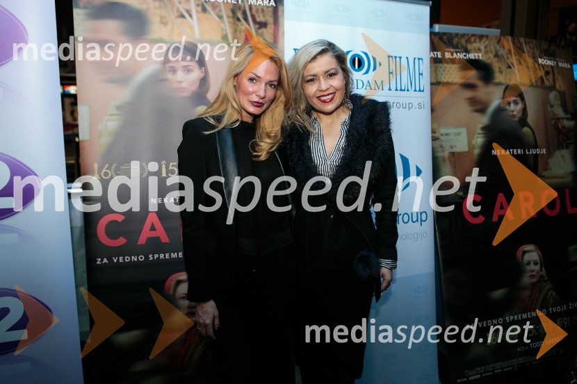  Daniela Živojinovič, Cinemania group;  Vera Lađič, predstavnica KolosejaPremiera filma Carol z znanimi Slovenkami