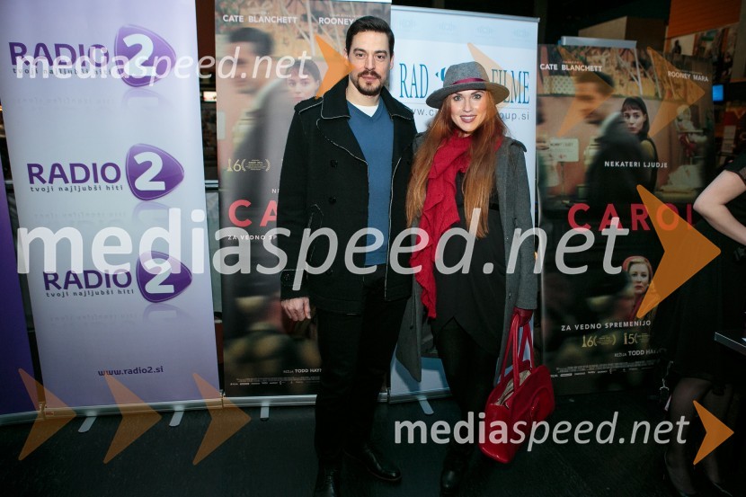  Jure  Matjažič ;  Maja Martina Merljak, igralkaPremiera filma Carol z znanimi Slovenkami