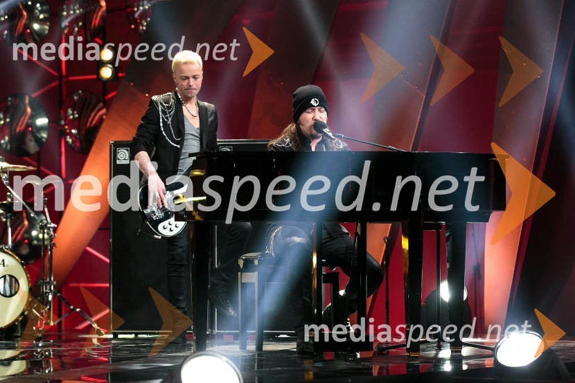  Martin Rozman, kitarist, skupina San Di EGO;  Sergej Škofljanec, pevec, skupina San Di EGOEMA 2016: Zmagovalka je ManuElla