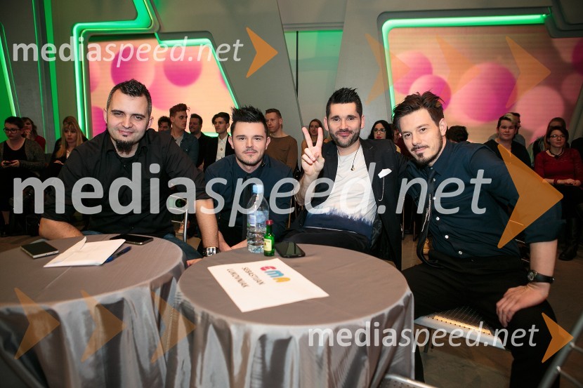  Martin Bezjak;  Žan Hauptman, pevec, klaviaturist;  Sebastijan  Lukovnjak, pevec;   David Matic, The SchminkersEMA 2016: Zmagovalka je ManuElla