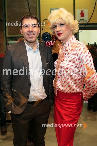  Mario Galunič, odgovorni urednik, Razvedrilni program TV Slovenija;  Tomaž Mihelič - Marlenna, član skupine SestreEMA 2016: Zmagovalka je ManuElla