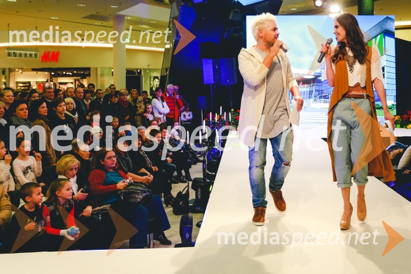  Nejc Simšič, novinar;  Ula  Furlan, igralka, voditeljicaEuroparkova pomladna modna revija 2016