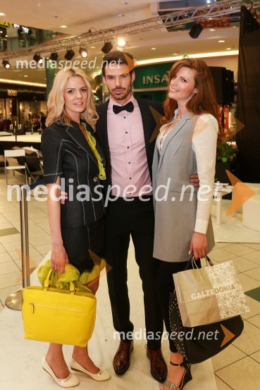  Sabina Remar, manekenka;  Matjaž Kumelj, maneken;  Karin Škufca, manekenkaEuroparkova pomladna modna revija 2016