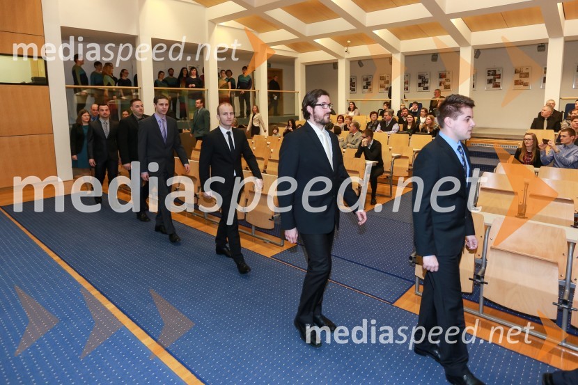  dr. Marko Kobal , Fakulteta za elektrotehniko, računalništvo in informatiko, univerza v Mariboru;  dr. Lucijan  Korošec, Fakulteta za elektrotehniko, računalništvo in informatiko, Univerza v Mariboru;  dr. Tine Konjedic, Fakulteta za elektrotehniko, računalništvo in informatiko;  dr. Andrej Cupar, Fakulteta za strojništvo, Univerza v Mairboru;  dr. Tomaž Irgolič, Fakulteta za strojništvo, Univerza v MariboruPromocija doktorjev znanosti UM, marec 2016