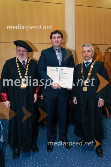 prof. dr. Igor Tičar, rektor, Univerza v Mariboru; dr. dr. Matej Paulič, Fakulteta za strojništvo, Univerza v Mariboru;  prof. dr. Bojan  Dolšak, Fakulteta za Strojništvo, Univerza v MariboruPromocija doktorjev znanosti UM, marec 2016