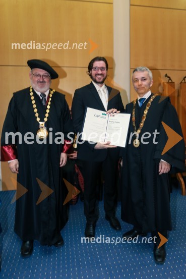 prof. dr. Igor Tičar, rektor, Univerza v Mariboru;  dr. Andrej Cupar, Fakulteta za strojništvo, Univerza v Mairboru; prof. dr. Bojan Dolšak, dekan, Fakulteta za strojništvo, Univerza v MariboruPromocija doktorjev znanosti UM, marec 2016