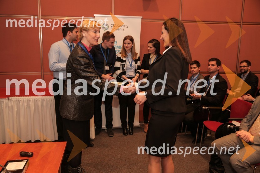 mag. Irena  Vodopivec Jean, viceguvernerka, Banka Slovenije;  Aleksandra TrajkovskaCFA Institute Research Challenge 2016, lokalni finale