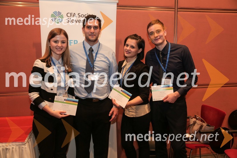  Ana Petkovska;  Aljoša Paurević;  Sara Dimovska;  Mario GarićCFA Institute Research Challenge 2016, lokalni finale