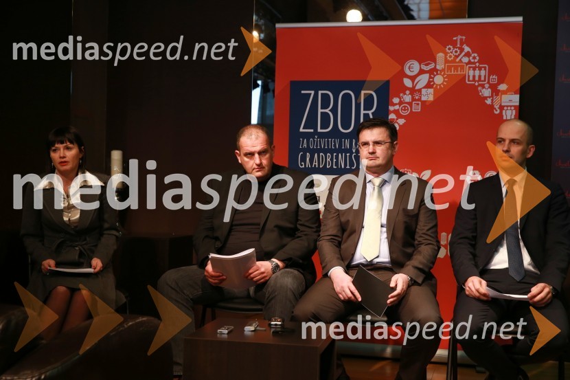 mag. Andreja  Jernejčič, direktorica podjetja Lin&Nil;  Blaž Miklavčič, predsednik uprave GH Holding d.d.;  Mirko Požar, predstavnik ZORG in predsednik Zbornice za gradbeništvo Slovenije;  Martin Gosenca, predsednik uprave podjetja CGPZbor za oživitev in razvoj gradbeništva, novinarska konferenca