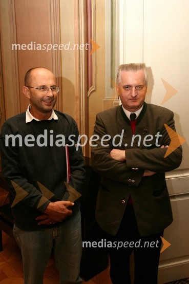 Jože Dežman, direktor Muzeja novejše zgodovine Slovenije in Peter Mlakar, filozofOdprtje fotografske razstave ob 30-letnici skupine Pankrti