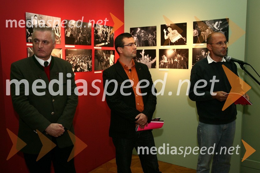 Peter Mlakar, filozof, Dejan, galerija Foton in Jože Dežman, direktor Muzeja novejše zgodovine SlovenijeOdprtje fotografske razstave ob 30-letnici skupine Pankrti
