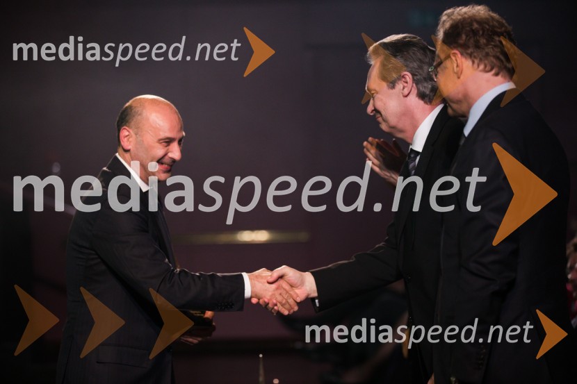  Marjan  Batagelj, predsednik upravnega odbora, Postojnska jama;  Marjan  Mačkošek, direktor Štore Steel in predsednik GZS48. podelitev nagrad Gospodarske zbornice Slovenije