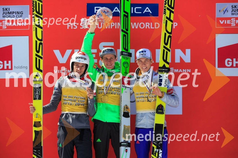  Robert Kranjec, smučarski skakalec;  Peter  Prevc, smučarski skakalec;  Johann Andre Forfang, smučarski skakalecPlanica 2016, nedelja, posamična tekma