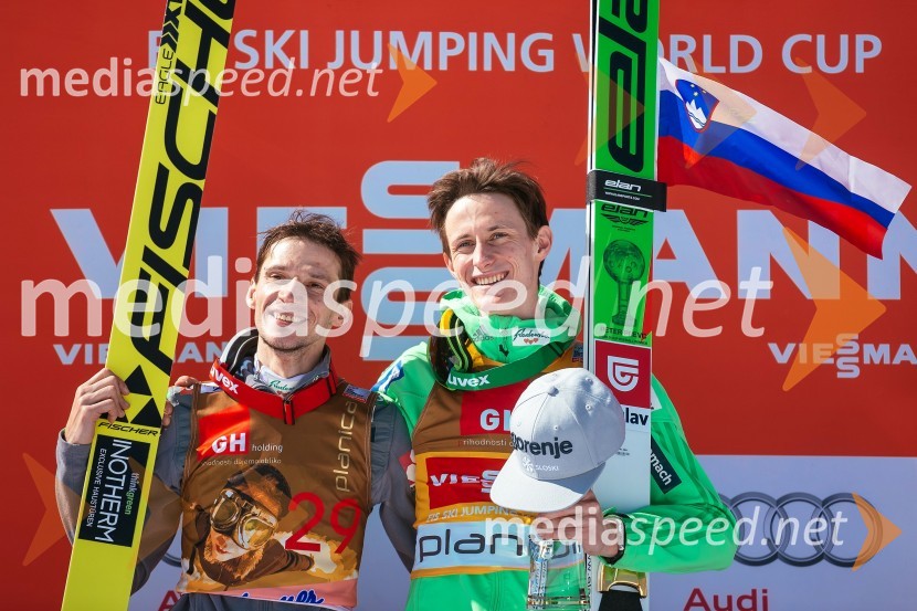  Robert Kranjec, smučarski skakalec;  Peter  Prevc, smučarski skakalecPlanica 2016, nedelja, posamična tekma