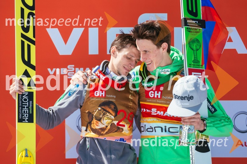  Robert Kranjec, smučarski skakalec;  Peter  Prevc, smučarski skakalecPlanica 2016, nedelja, posamična tekma