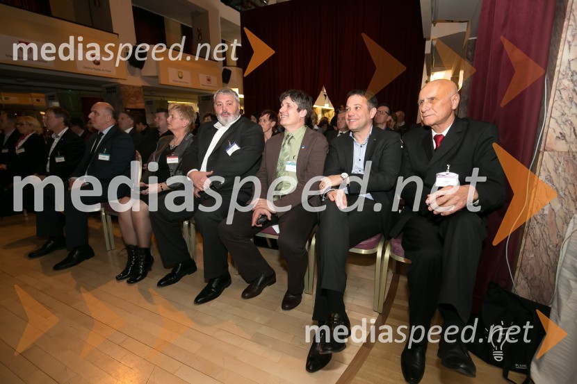  Mojca Čemas Stjepanovič, županja občine Črnomlje;  Toni Dragar, župan, občina Domžale; mag. Borut Sajovic, župan občine Tržič;  ... ;  Franc Mužič, župan, Občina BrdaZlati kamen 2016, podelitev priznanj