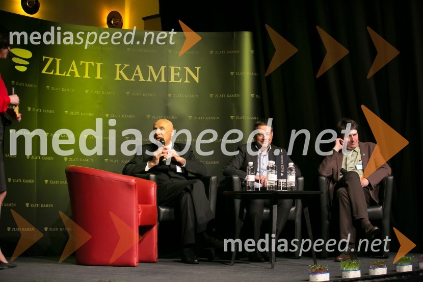  Franc Mužič, župan, Občina Brda;  Matej Arčon, župan, Občina Nova Gorica; mag. Borut Sajovic, župan občine TržičZlati kamen 2016, podelitev priznanj