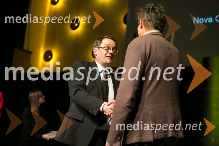 mag. Klemen Potisek, državni sekretar, Ministrstvo za infrastrukturo ; mag. Borut Sajovic, župan občine TržičZlati kamen 2016, podelitev priznanj