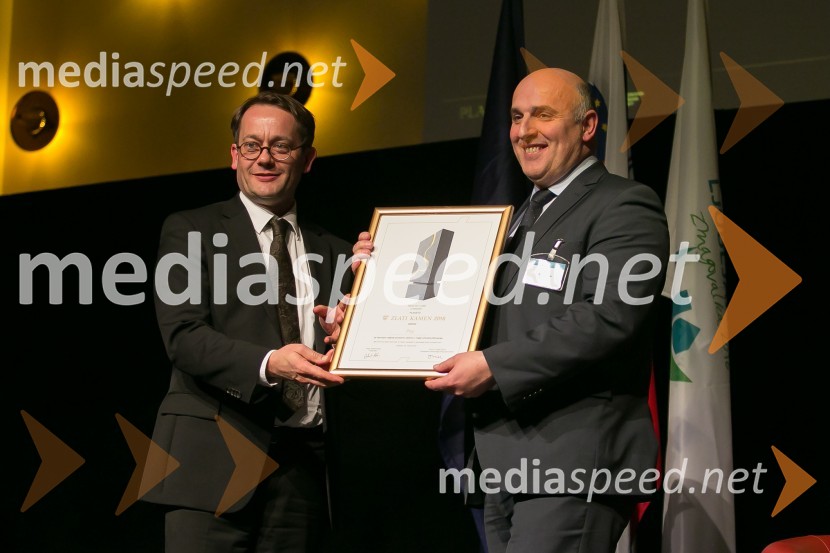 mag. Klemen Potisek, državni sekretar, Ministrstvo za infrastrukturo ;  Miran Senčar, župan, Mestna občina PtujZlati kamen 2016, podelitev priznanj