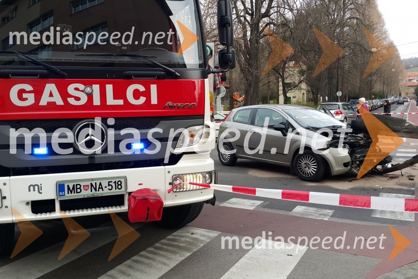 Prometna nesreča, križišče Maistrove ulice ter Ulice heroja StanetaPrometna nesreča v Mariboru