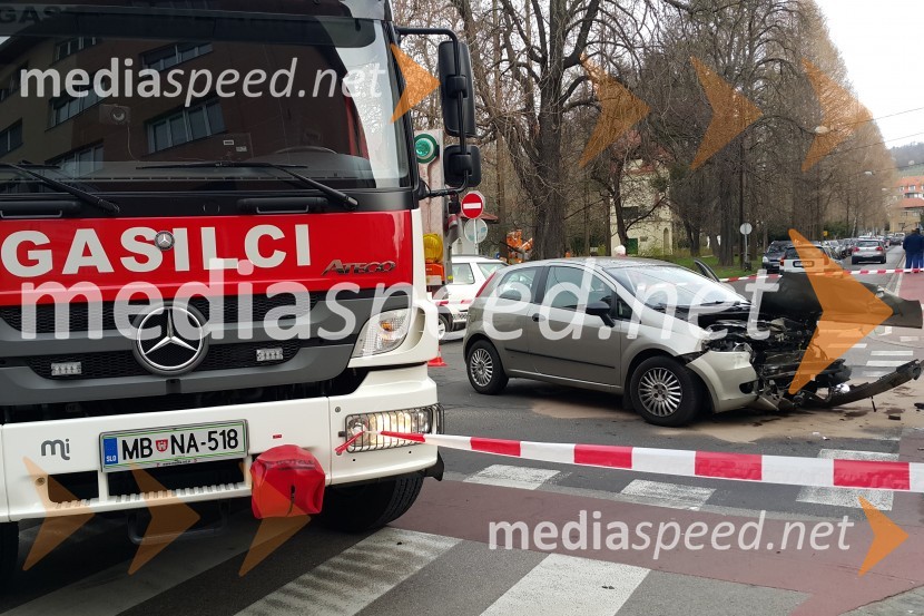 Prometna nesreča, križišče Maistrove ulice ter Ulice heroja StanetaPrometna nesreča v Mariboru