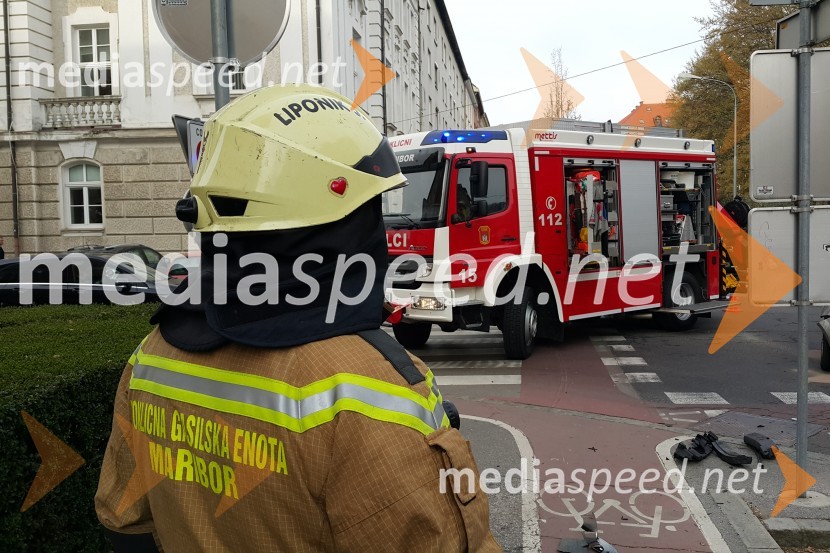 Prometna nesreča, križišče Maistrove ulice ter Ulice heroja StanetaPrometna nesreča v Mariboru