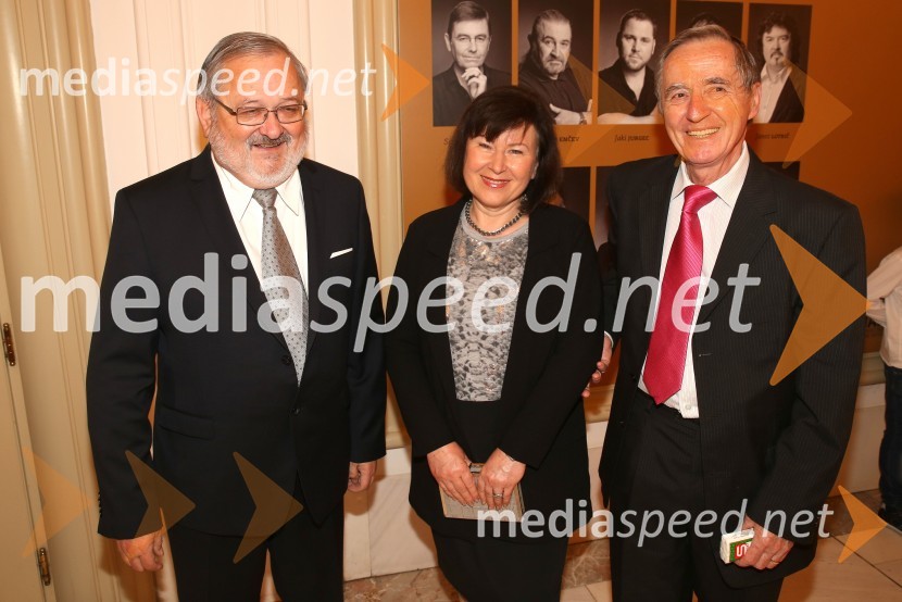 prof. dr. Igor Tičar, rektor, Univerza v Mariboru;  Jolanda Tičar;  Darko Pašek, nekdanji urednik Radia MariborGusar, premiera baleta SNG Maribor