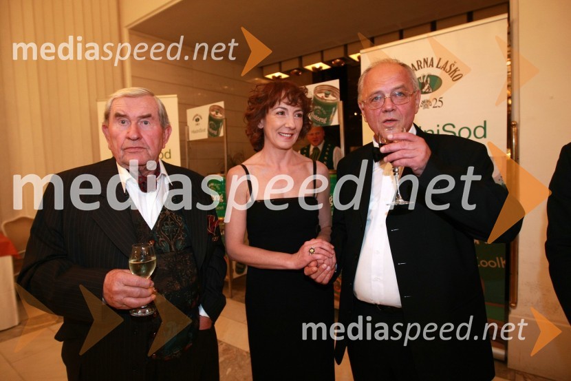 Jurij Souček, igralec, Silva Čušin, igralka in dobitnica Borštnikovega prstana 2007 in Bine Matoh, igralec42. Borštnikovo srečanje 2007, podelitev Borštnikovovega prstana