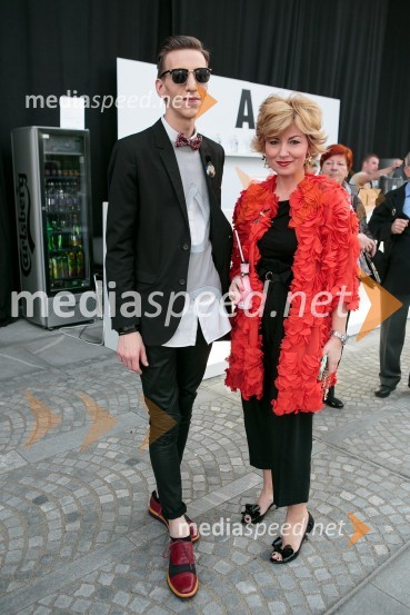  Matjaž Plošinjak, modni oblikovalec;  Goga Štiftar Ljubljana fashion week 2016, 1. dan, obiskovalci