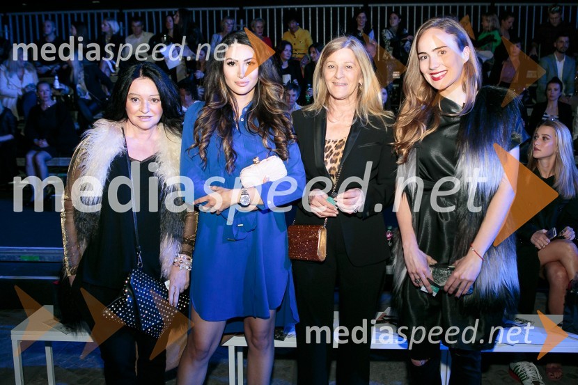  Klara Hvale;  Ursula Gawish;  Mija Janković, soproga Zorana Jankovića;  Dijana GalijaševičLjubljana fashion week 2016, 1. dan, obiskovalci