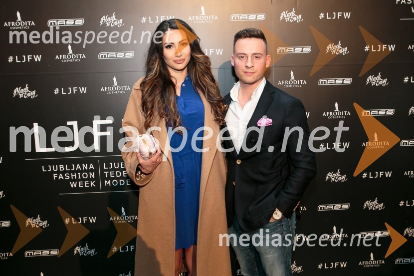  Ursula Gawish;   Kristjan Podgornik, GOLDEN soul food & hedonism (Skulptura d.o.o.)Ljubljana fashion week 2016, 1. dan, obiskovalci