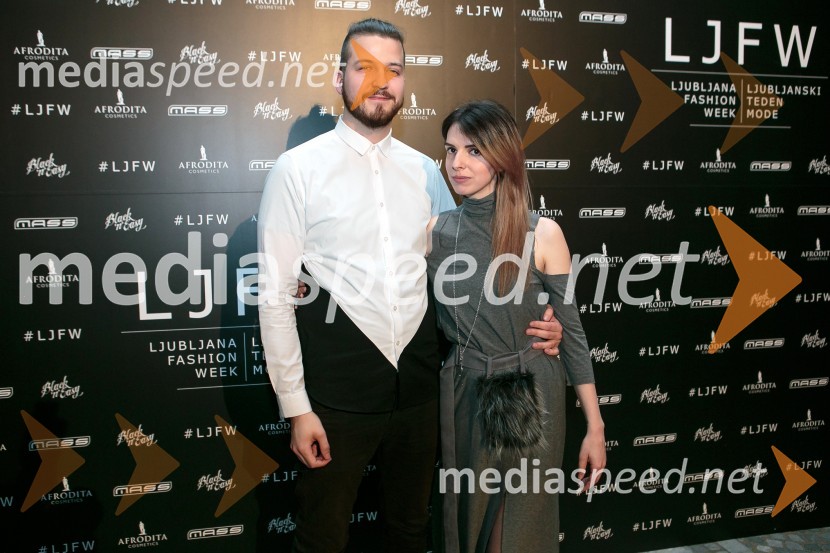  Anže Frantar, bloger;  Janja Videc, modna oblikovalkaLjubljana fashion week 2016, 1. dan, obiskovalci