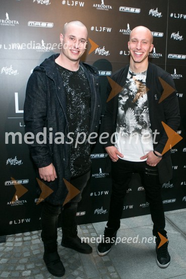  Blaž Slanič, F&B Acrobatics;  Filip Kržišnik, F&B AcrobaticsLjubljana fashion week 2016, 2. dan, obiskovalci