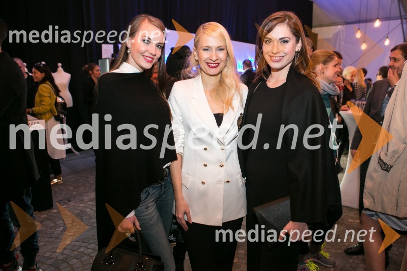  Živa Viktorija Turk, Miss športa 2011;  Maja Ferme, modna oblikovalka;  Lea Perovšek, Miss športa Slovenije 2010Ljubljana fashion week 2016, 2. dan, obiskovalci